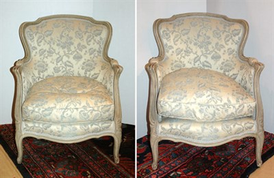 Lot 4438 - Pair of Louis XV Style Gray Painted...