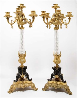 Lot 4180 - Pair of Empire Style Gilt and Patinated-Metal...