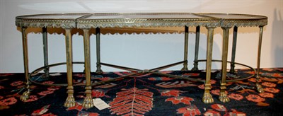 Lot 4589 - Set of Empire Style Brass Low Tables In three...