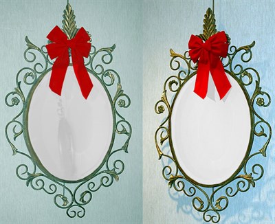 Lot 524 - Pair of Neoclassical Style Gilt-Metal Oval...