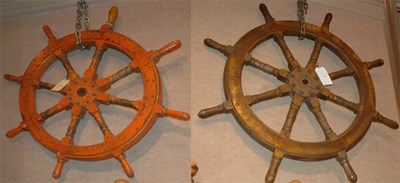 Lot 447 - Two Wood Ship Wheels Diameter of larger 40...