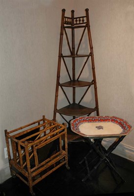 Lot 146 - Regency Style Bamboo Etagere; Together with a...