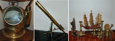 Lot 128 - Group of Brass Marine and Scientific Articles...