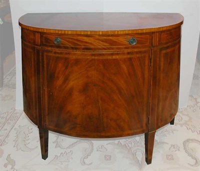 Lot 482 - George III Style Banded Mahogany D-Shaped Side...