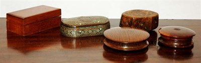 Lot 397 - Group of Ten Wood, Horn and Lacquered Boxes;...