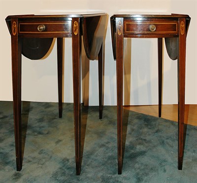 Lot 269 - Pair of George III Style Banded Mahogany...