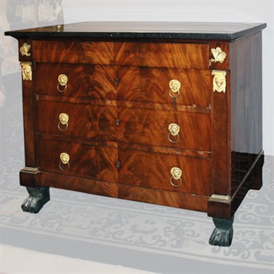 Lot 298 - Empire Gilt-Bronze Mounted Mahogany Commode...