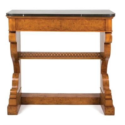 Lot 288 - Russian Karelian Birch Console The black...