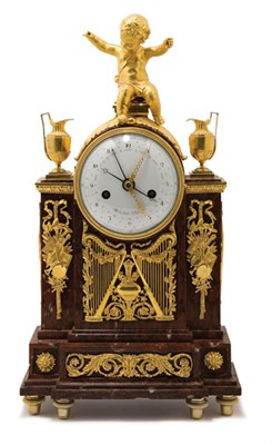 Lot 335 - Louis XVI Gilt-Bronze Mounted Rouge Marble...