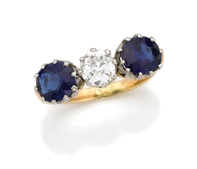 Lot 196 - Diamond and Sapphire Ring