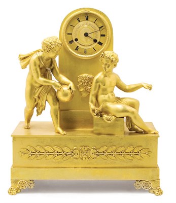 Lot 299 - Empire Gilt-Bronze Mantel Clock Meunier a...