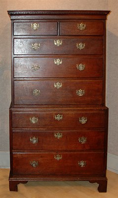 Lot 437 - George III Style Oak Chest on Chest Height 68...