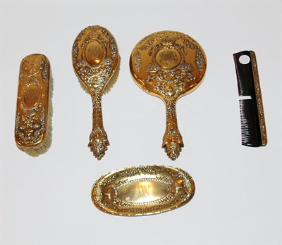 Lot 1193 - Durgin Gilt Silver Lady's Dresser Set...