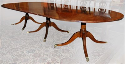 Lot 3137 - George III Style Banded Burl-Wood Triple...