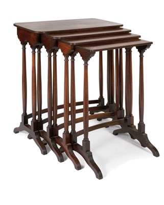 Lot 399 - Set of Regency Mahogany Quartetto Tables First...