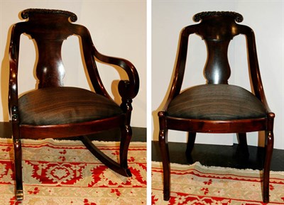 Lot 175 - Victorian Style Mahogany Gondola Rocker;...