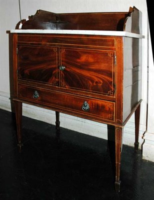 Lot 178 - George III Style Marble Top Inlaid Mahogany...