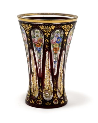 Lot 1467 - Bohemian Style Gilt and Enameled Cut Glass...