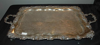 Lot 1213 - Victorian Style Silver Plated Tea Tray Of...