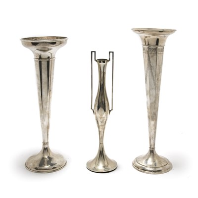 Lot 3286 - Two American Sterling Silver Trumpet-Form...