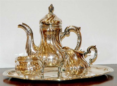 Lot 432 - German Silver Four-Piece Coffee Service Total...