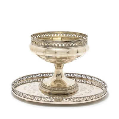 Lot 3274 - Two Silver Plated Articles Including a compote...