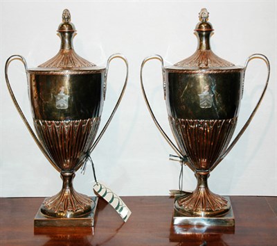 Lot 284 - Pair of George III Sheffield Silver Plated...