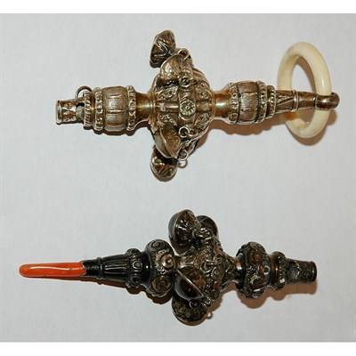 Lot 1212 - Victorian Silver and Ivory Rattle Birmingham,...