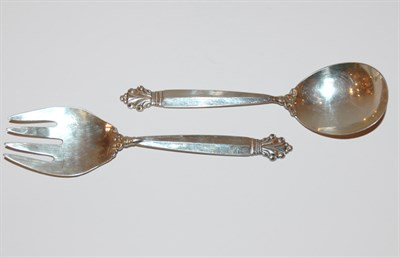 Lot 1245 - Georg Jensen Sterling Silver Salad Serving...