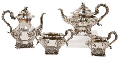 Lot 259 - William IV Silver Tea and Coffee Service J. E....