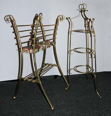 Lot 225 - Victorian Style Brass Three-Tier Cake Stand...