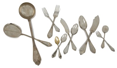 Lot 1219 - Wolfer Freres Silver Flatware Service...