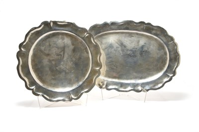 Lot 3282A - Two Austrian Silver Scalloped Trays Comprising...