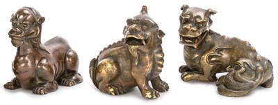 Lot 199 - Group of Three Chinese Scroll Weights 19th...