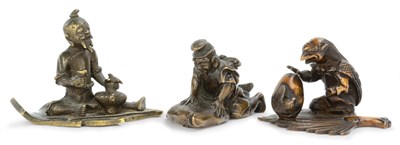 Lot 41 - Two Japanese Bronze Scroll Weights 19th...