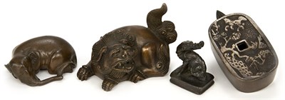 Lot 52 - Group of Four Japanese Bronze Articles...