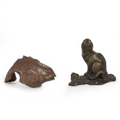 Lot 60 - Two Japanese Bronze Sculptures Late 19th/early...