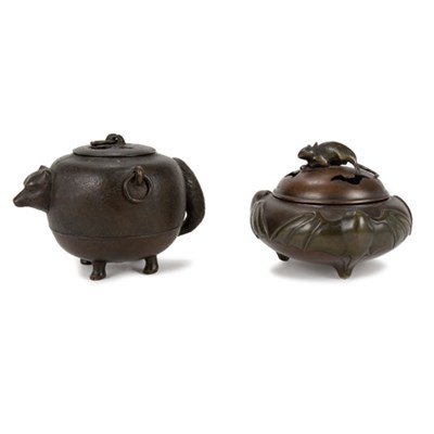 Lot 30 - Two Japanese Bronze Censers 19th/20th Century...