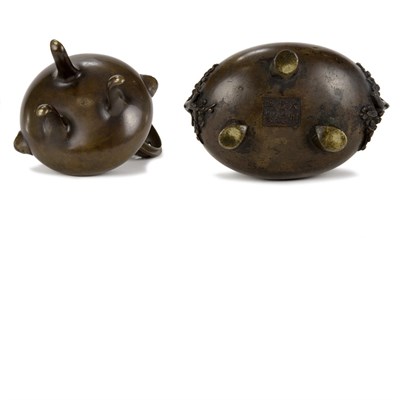 Lot 127 - Two Chinese Bronze Censers 19th Century...