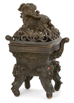 Lot 148 - Chinese Bronze Censer 19th Century Of square...