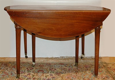 Lot 387 - Continental Mahogany Drop-Leaf Table With one...