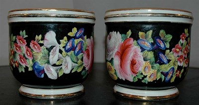 Lot 391 - Pair of Sevres Style Porcelain Cachepots...