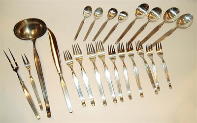 Lot 441 - German Silver Flatware Service Total...