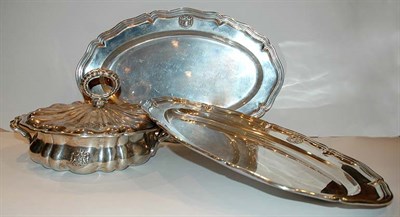 Lot 457 - Two Austrian Silver Oval Platters; Together...