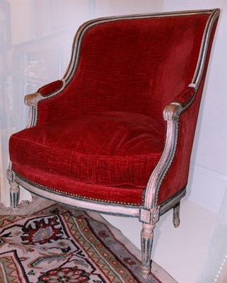 Lot 3161 - Louis XVI Style White Painted Bergere Colefax...