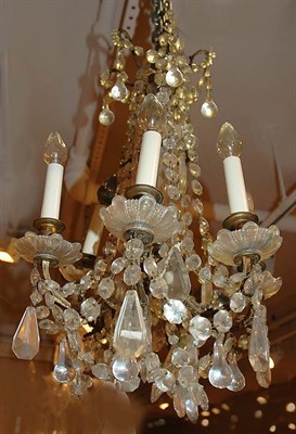 Lot 556 - Louis XV Style Gilt-Metal and Glass Six-Light...