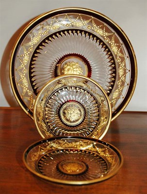 Lot 578 - French Gilt Decorated Colorless Glass Dessert...