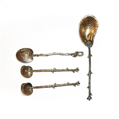 Lot 1165 - Four Gorham Aesthetic Movement Silver Spoons...