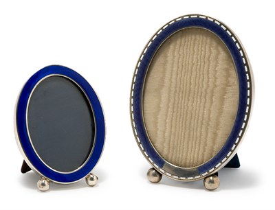 Lot 1195 - Two American Cobalt Enameled Silver Photograph...