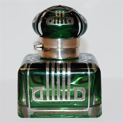 Lot 1262 - Austrian Silver Mounted Glass Inkwell Of...